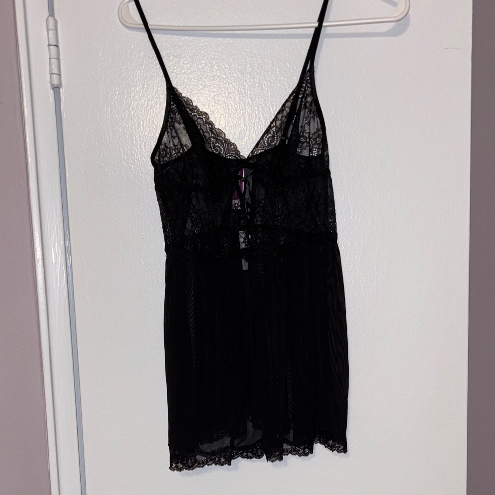 NWT Adore Me‎ Black Lace babydoll top Size M